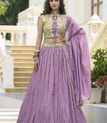 Designer Lehenga Choli Crush Silk in Lavender