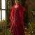 Red embroidered lycra gown