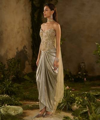 Gold embroidered jacquard Co ord Set 2