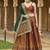 Rust Kanjiwaram Silk Jacquard Woven Trendy Lehenga Choli