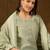 Women green chanderi woven design straight kurta trouser with dupatta