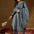 Women blue chanderi woven design straight kurta trouser with dupatta