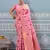 Ligth pink colour flour printed silk saree with blouse wedding wear saree