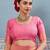 Ligth pink colour flour printed silk saree with blouse wedding wear saree