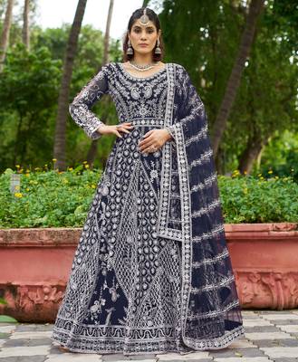 NET sequin WORK EMBROIDERY WORK LEHENGA CHOLI  1