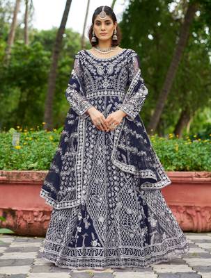 NET sequin WORK EMBROIDERY WORK LEHENGA CHOLI  2