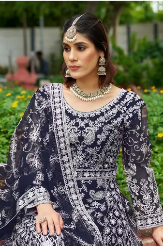 NET sequin WORK EMBROIDERY WORK LEHENGA CHOLI 