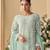 designer pakistani style sky blue georgette salwar suit for women wedding wear