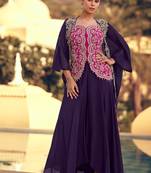 purple crop top suit set for women wedding wear-Full Stitched free size