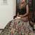 Black Silk Digital printed SEMI STITCHED PARTY WEAR GOWN ANARKALI