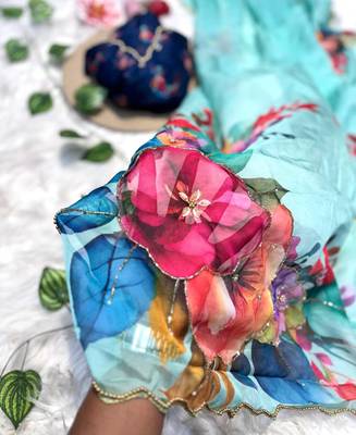 tabby silk soft sky blue saree for women party wear 2
