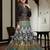 Black And Turquoise Silk Digital Printed anarkali Semi Stiched Suit
