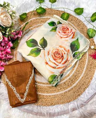tabby silk white floral saree for women hand work 6