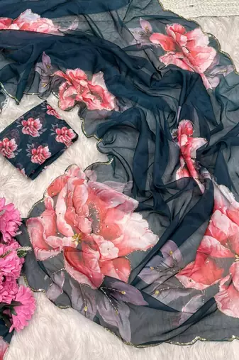 beautiful blue tabby silk saree for women summer wear