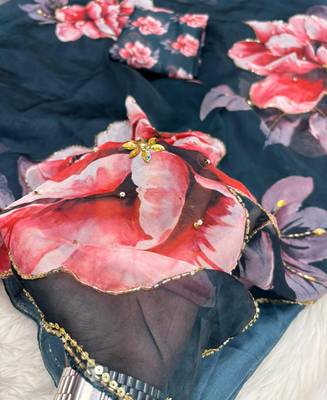 beautiful blue tabby silk saree for women summer wear 3