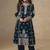 Navy blue embroidery & sequence work back side full work chinon palazzo suit festive wear