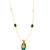 Elegant green stone pendant chain with pearl drops