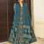 	Aqua Blue Muslin Printed Designer Palazzo Suit