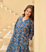 Women's Knee Length Foral Printed Kurta Set