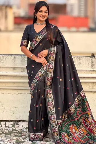 Baluchari silk zari woven saree