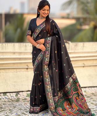 Baluchari silk zari woven saree 5