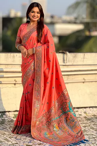 Baluchari silk zari woven saree