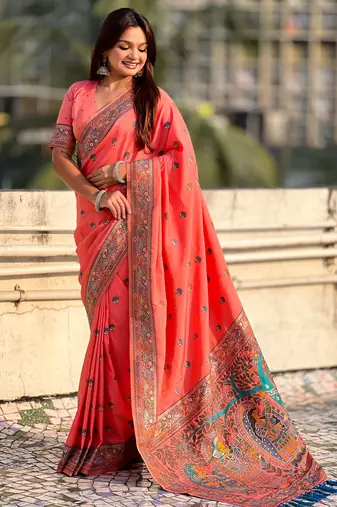 Baluchari silk zari woven saree