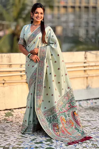 Baluchari silk zari woven saree