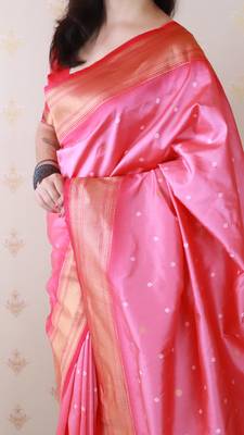 bandhani paithani silk blend zari woven saree 4