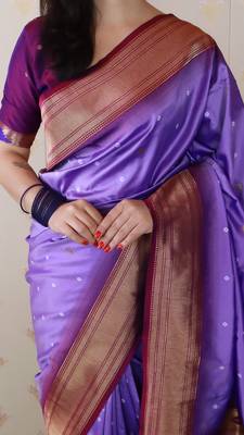 bandhani paithani silk blend zari woven saree 3