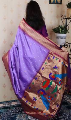 bandhani paithani silk blend zari woven saree 4