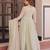 Pista star georgette bead sequins embroidered flared gown with heavy dupatta