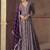 Purple chinon silk embroidered designer anarkali  suit
