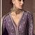 Purple chinon silk embroidered designer anarkali  suit