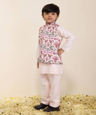 Multicolor printed silk jacket set 2