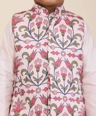 Multicolor printed silk jacket set 3