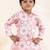 Pink printed linen kurta set