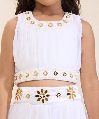 White plain silk lehenga set 4