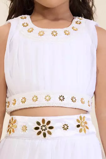 White plain silk lehenga set