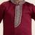 Maroon plain linen sherwani set