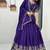 Royal Purple Chinon Embroidered Lehenga Choli Set with Thread Work,Fully Stitched Outfit
