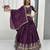 Plum Purple Chinon Embroidered Lehenga Choli Set with Thread Work, Fully Stitched Outfit
