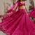 Pink Kasturi Silk Thread Sequins Dori Work Lehenga with Velvet Blouse and Net Dupatta Set – With Blouse