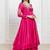 Pink embroidered chanderi anarkali set