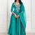 Green embroidered chanderi anarkali set