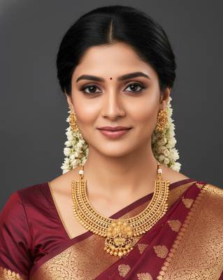 Temple jewellery lakshmi choker with matching earrings 2