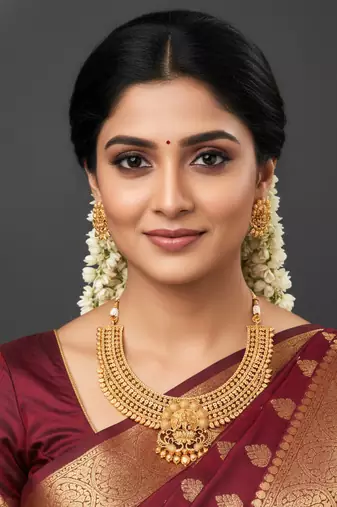 Temple jewellery lakshmi choker with matching earrings