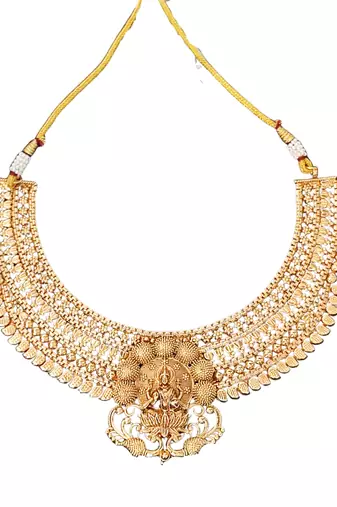 Temple jewellery lakshmi choker with matching earrings