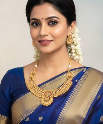 Temple jewellery lakshmi pendant choker for bridal wear 2