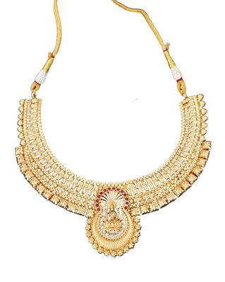 Temple jewellery lakshmi pendant choker for bridal wear 4